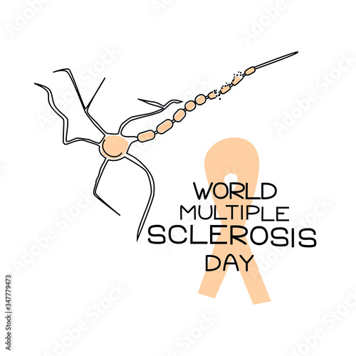 world multiple sclerosis day, vector outline illustration