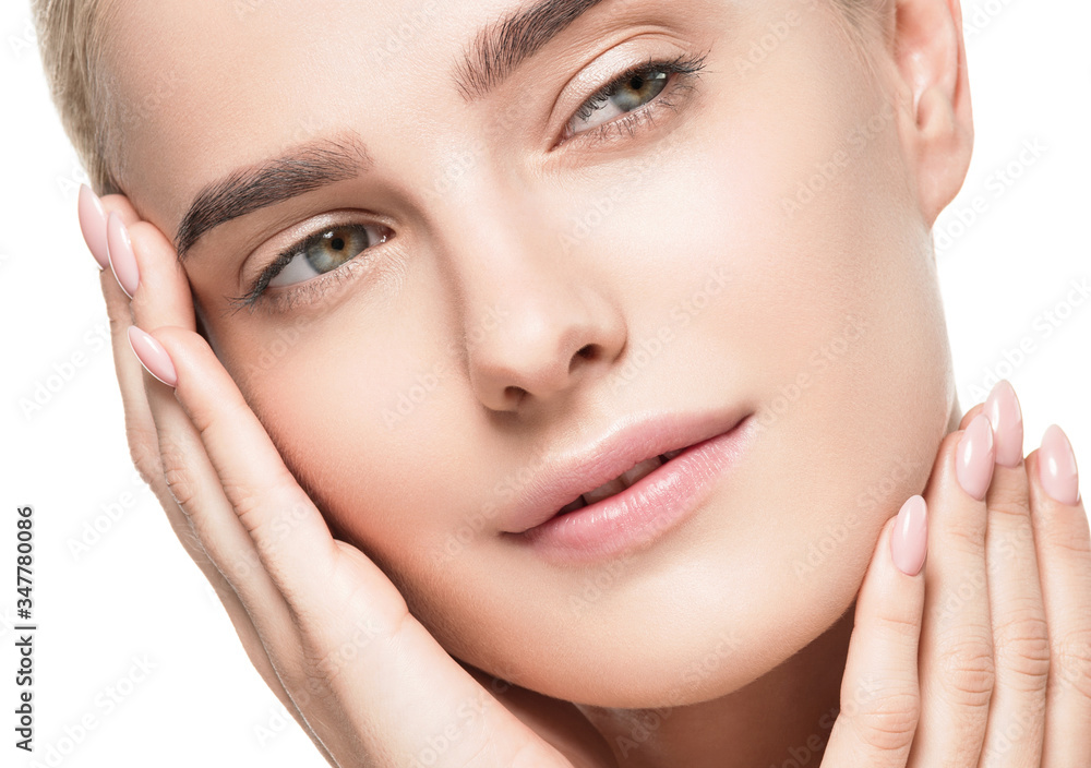 Woman face natural make up healthy clean skin beauty face cosmetic concept pure beautiful female Woman face natural make up healthy clean skin beauty face cosmetic concept pure beautiful female