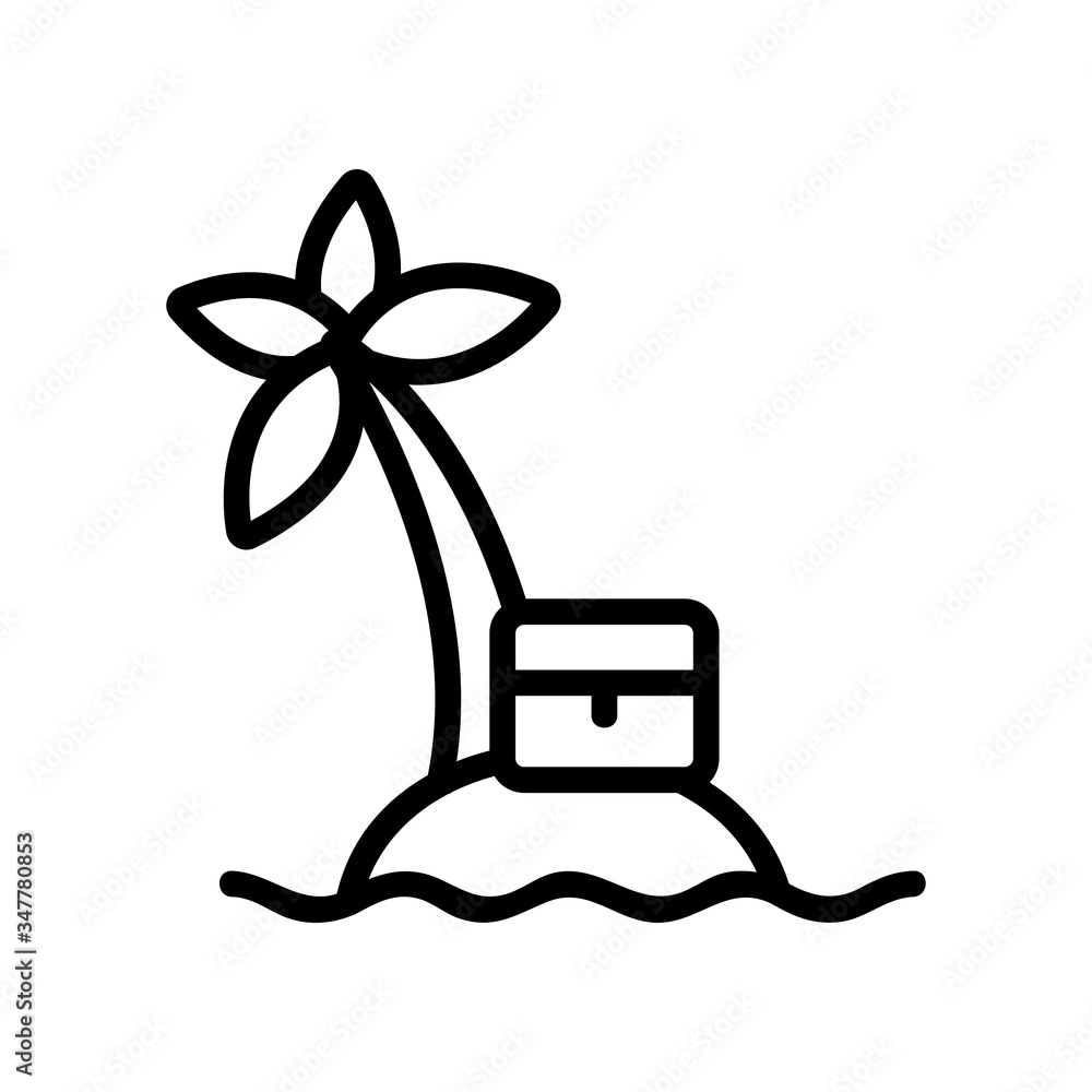 treasure island icon vector. treasure island sign. isolated contour symbol illustration treasure island icon vector. treasure island sign. isolated contour symbol illustration