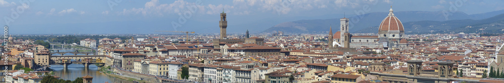 Panoramic view of Florence from the viewpoint of Piazzale Michelangelo