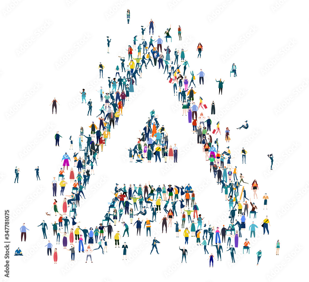 Alphabet. Letter made of many little people, crowd creation. Lots of busy people create letter shape. Alphabet. Letter made of many little people, crowd creation. Lots of busy people create letter shape.