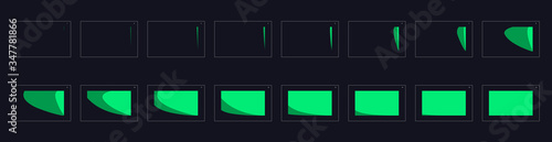 Animation transitions effect. Sprite Sheet of transitions. Ready frame by frame animation for games, cartoon or animation. green color scene transition effect. Animation transitions effect 37