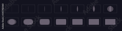 Animation transitions effect. Sprite Sheet of transitions. Ready frame by frame animation for games, cartoon or animation. ash color scene transition effect. Animation transitions effect 29
