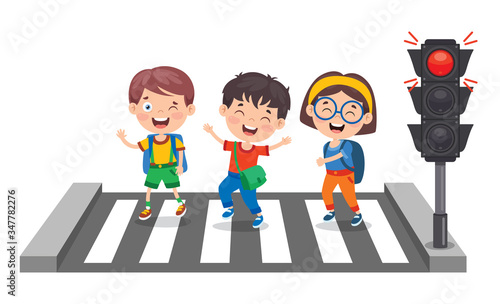Traffic Concept With Funny Characters
