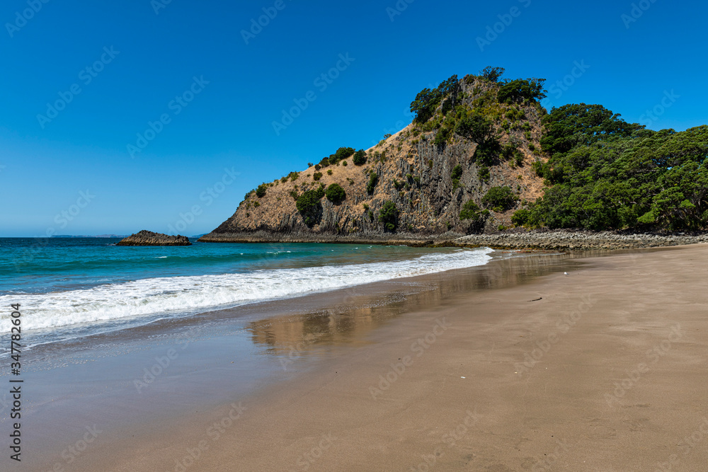 New Chums Beach on the Coromandel Peninsula in New Zealand New Chums Beach on the Coromandel Peninsula in New Zealand