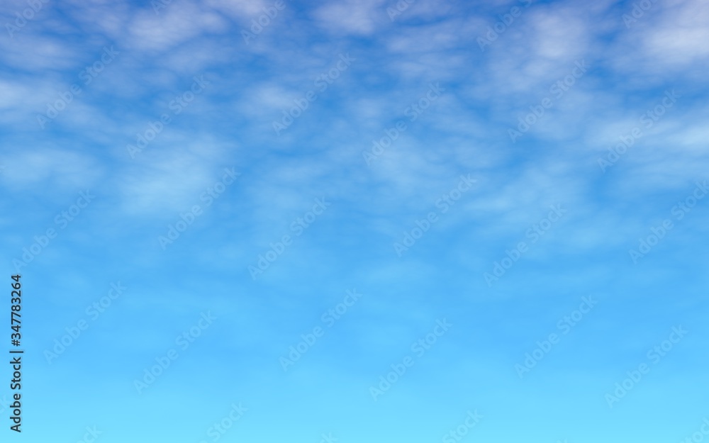 Blue sky background with white clouds. Cumulus white clouds in the clear blue sky in the morning. 3D illustration Blue sky background with white clouds. Cumulus white clouds in the clear blue sky in the morning. 3D illustration
