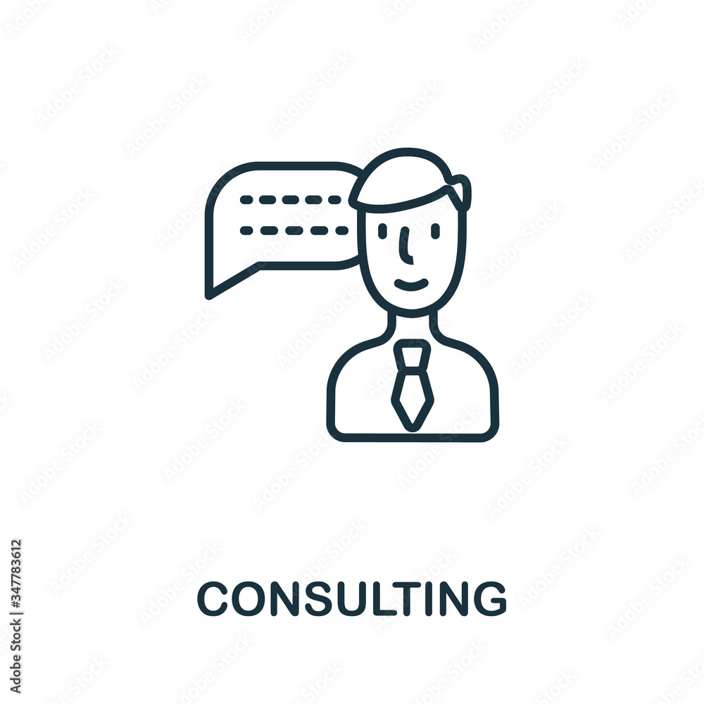 Consulting icon from business training collection. Simple line Consulting icon for templates, web design and infographics Consulting icon from business training collection. Simple line Consulting icon for templates, web design and infographics