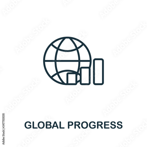 Global Progress icon from business training collection. Simple line Global Progress icon for templates  web design and infographics
