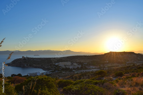 Cagliari, sardinia, Italy, sella del diavolo sunset in spring