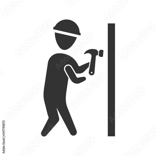 Hammer knocking icon