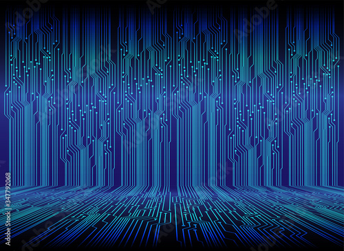 Blue cyber circuit future technology concept background