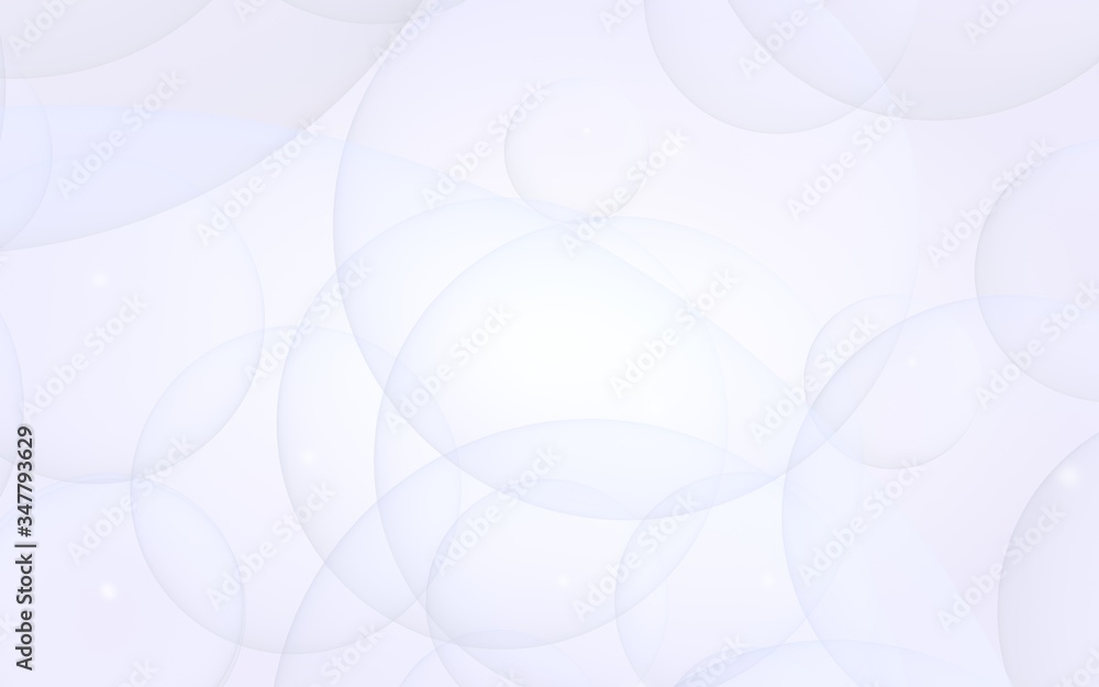 Abstract white background. Backdrop with light transparent bubbles. 3D illustration