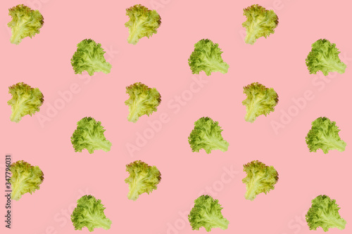 modern bright pop art, texture, lettuce seamless pattern, concept of healthy eating, dieting, snacking at work, at school, student fast food