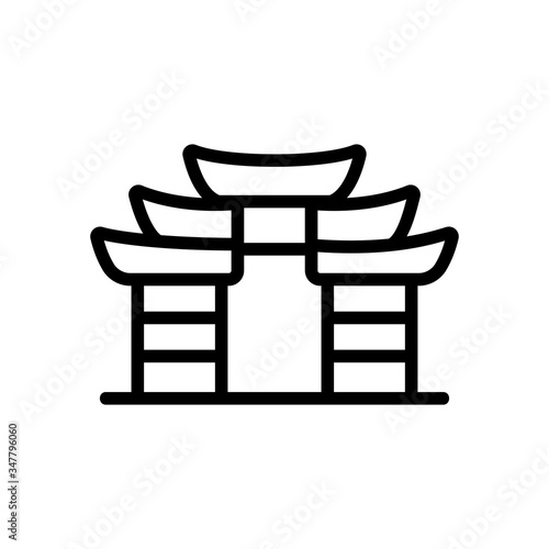 chinese temple icon vector. chinese temple sign. isolated contour symbol illustration