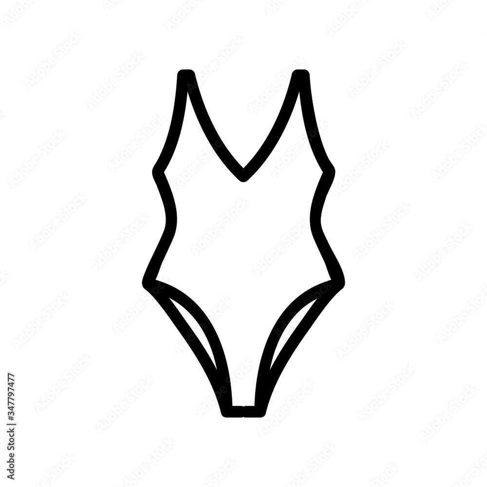 one piece swimsuit with bare hips icon vector. one piece swimsuit with bare hips sign. isolated contour symbol illustration one piece swimsuit with bare hips icon vector. one piece swimsuit with bare hips sign. isolated contour symbol illustration