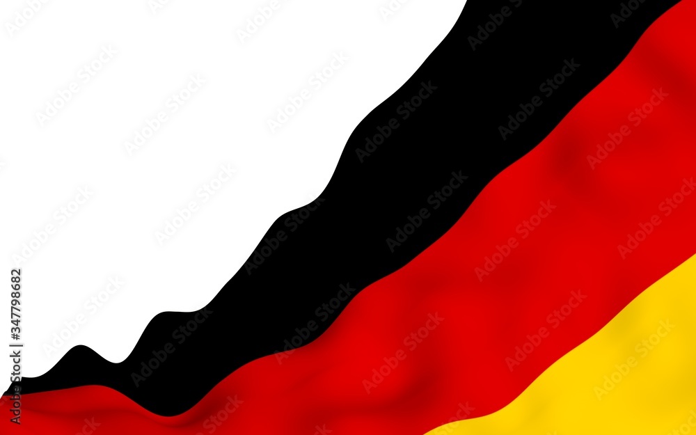 Naklejka premium Flag of Germany. Wide format 3D illustration. State symbol of the Federal Republic of Germany. 3D rendering