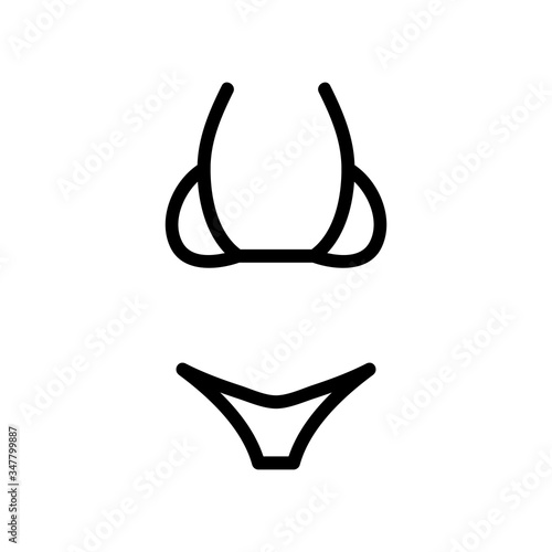 bikini wide bodice icon vector. bikini wide bodice sign. isolated contour symbol illustration