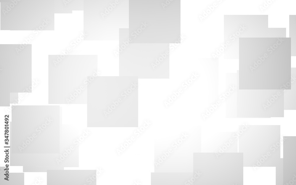 White abstract background. Misty backdrop with grey squares. 3D illustration