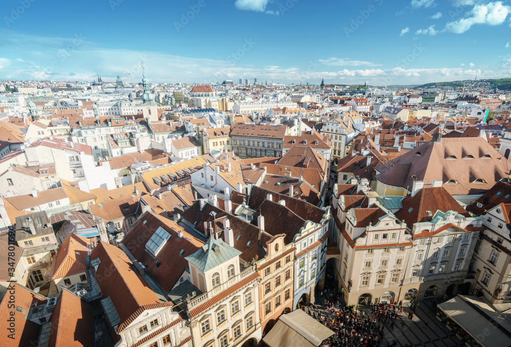 roofs in Prague Old Town Square, the Czech Republic roofs in Prague Old Town Square, the Czech Republic