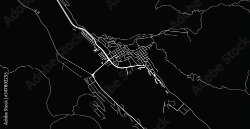 Urban vector city map of Juneau, USA. Alaska state capital