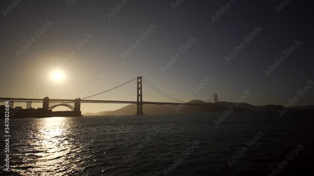Golden Gate sunset from SF World Monument in San Francisco. United States Golden Gate sunset from SF World Monument in San Francisco. United States