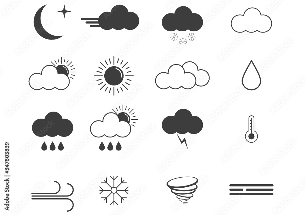 Obraz premium weather icons set