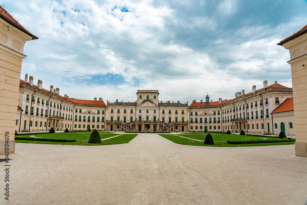 Beautiful huge Esterhazy castle palace in Fertőd Hungary with garden