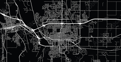 Billede på lærred Urban vector city map of Bismarck, USA