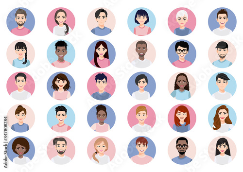 Fényképezés Big bundle of different people avatars