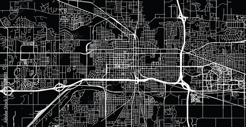 Urban vector city map of Lansing, USA. Michigan state capital photo