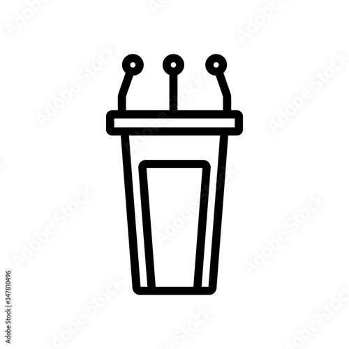 tribune with microphones icon vector. tribune with microphones sign. isolated contour symbol illustration