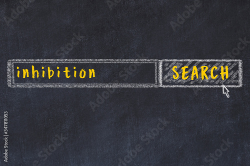 Fotografi Chalk sketch of browser window with seqrch form and inscription inhibition