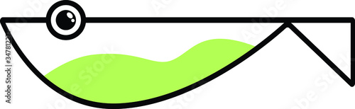 vector illustration of a green fish
