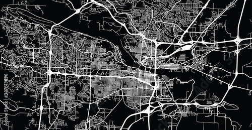 Urban vector city map of Little Rock, USA. Arkansas state capital