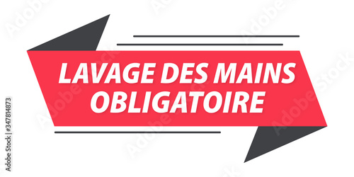 lavage des mains obligatoire bannière