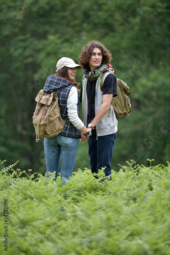 Young couple on a trekking day