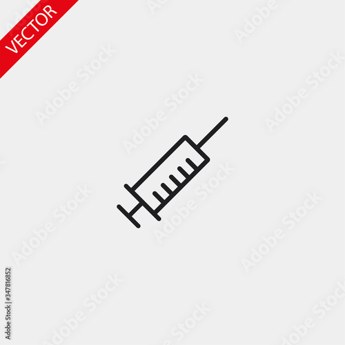 Syringe vector icon , lorem ipsum Flat design