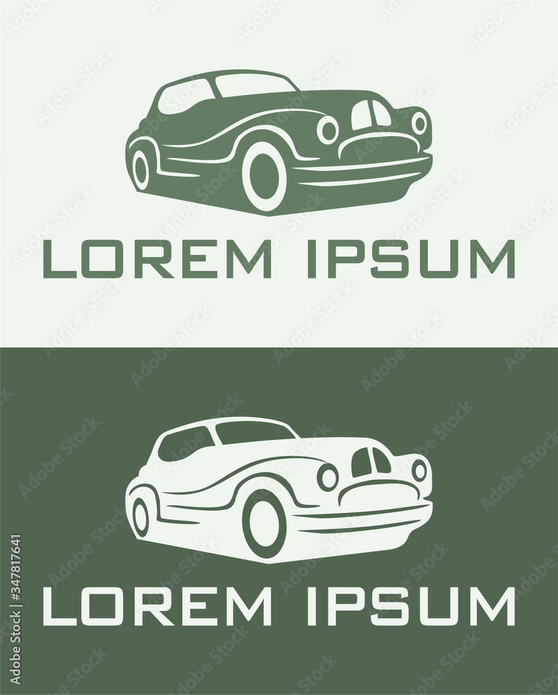 Vintage Automotive Logo template with the image of the retro 
classic car for your company.