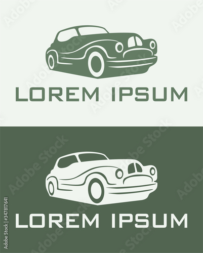 Vintage Automotive Logo template with the image of the retro  classic car for your company.