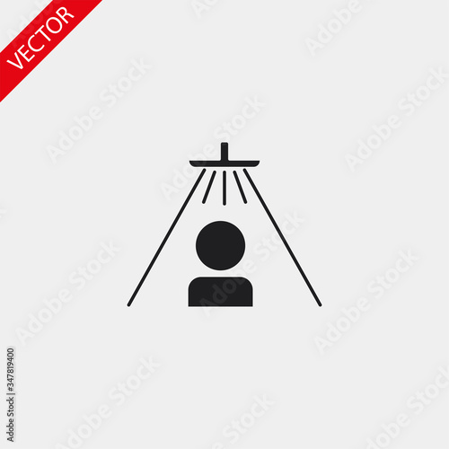 Shower for man vector icon