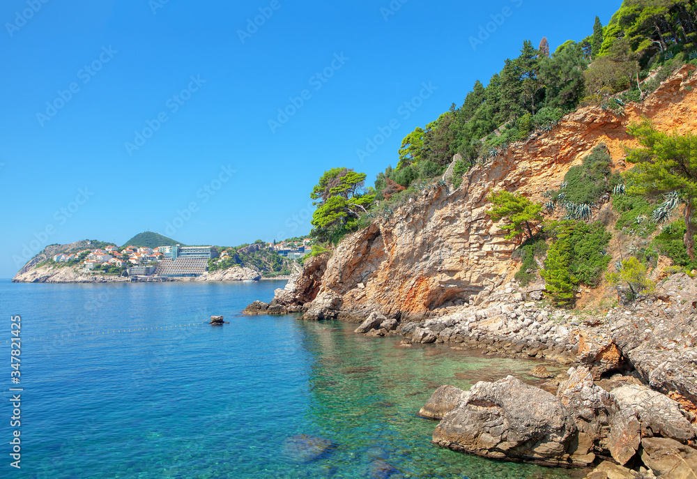 coastal scenery of Croatia, Adriatic Sea rocky beach coastal scenery of Croatia, Adriatic Sea rocky beach