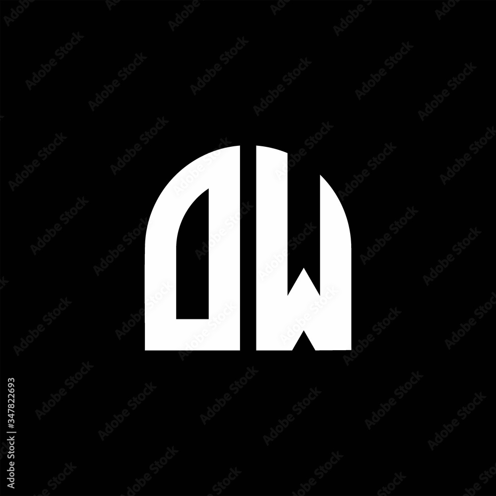 DW monogram logo with curve shape design template Stock Vector | Adobe ...
