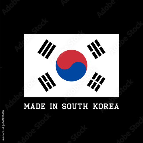 Made in South Korea icon with Korean flag
