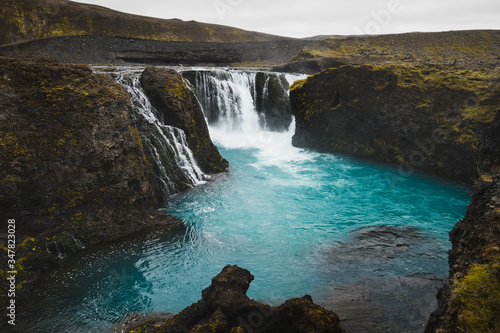 Hrauneyjafoss Waterfalls In Iceland