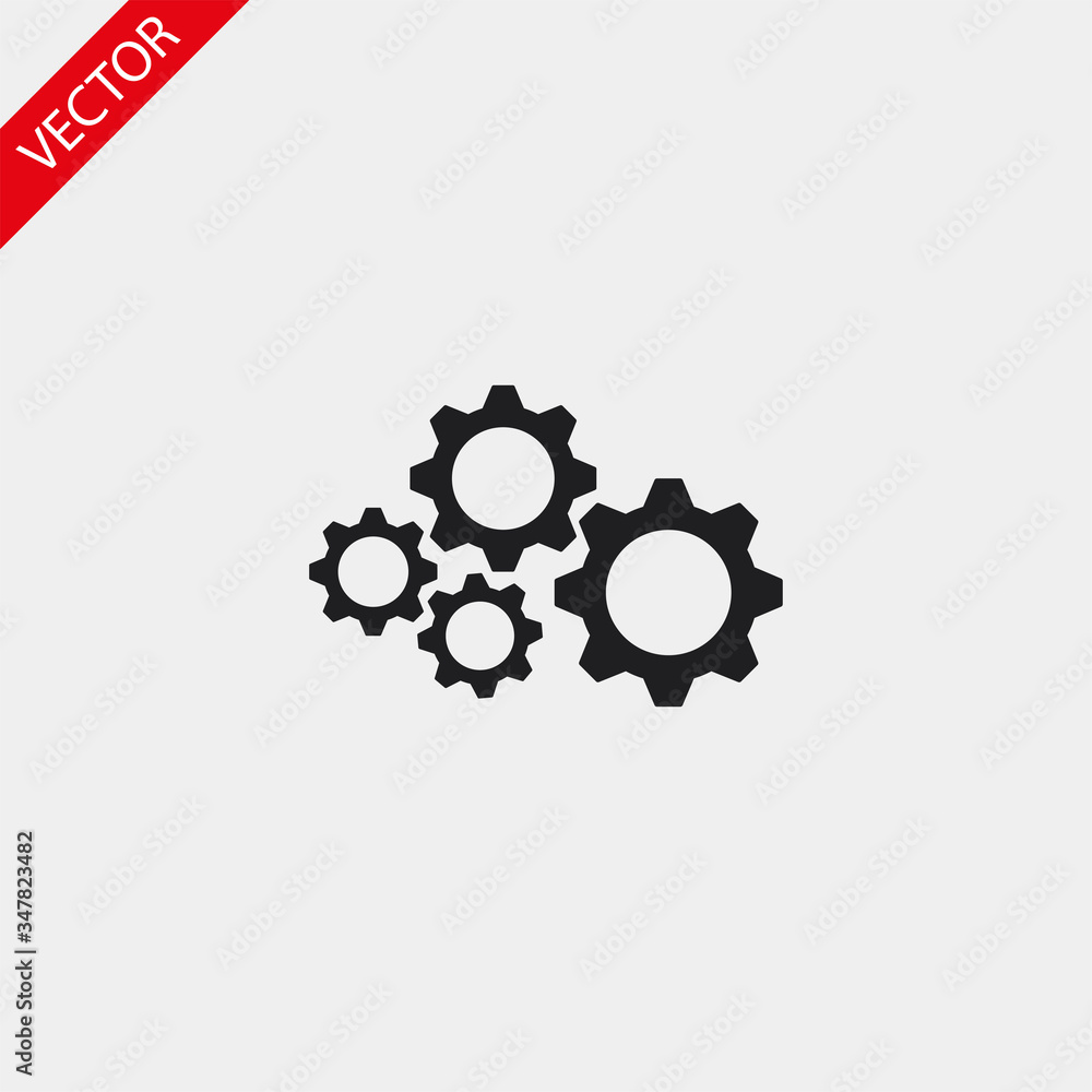 Man and cog vector icon , lorem ipsum Flat design Man and cog vector icon , lorem ipsum Flat design