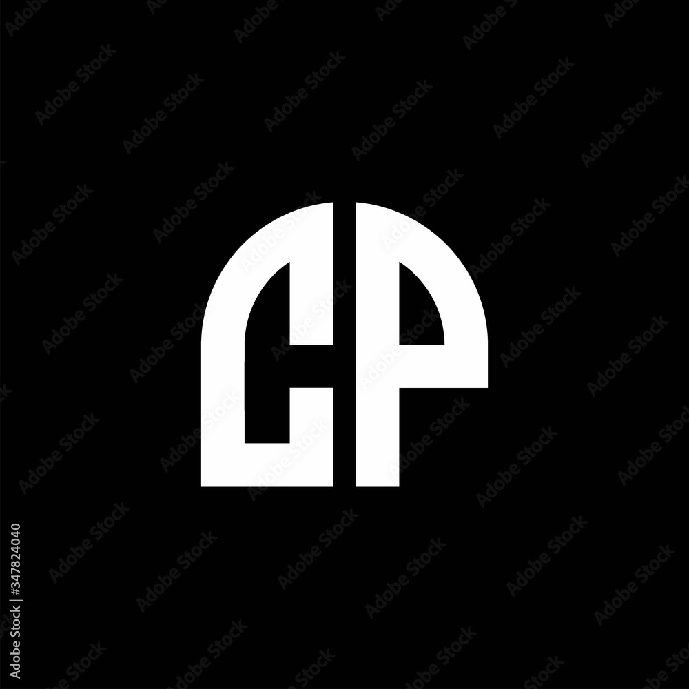CP monogram logo with curve shape design template Stock Vector | Adobe ...