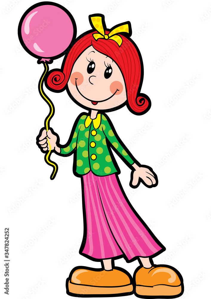 girl with a bow on her head and a balloon in her hands, isolated object on a white background, vector illustration, girl with a bow on her head and a balloon in her hands, isolated object on a white background, vector illustration,