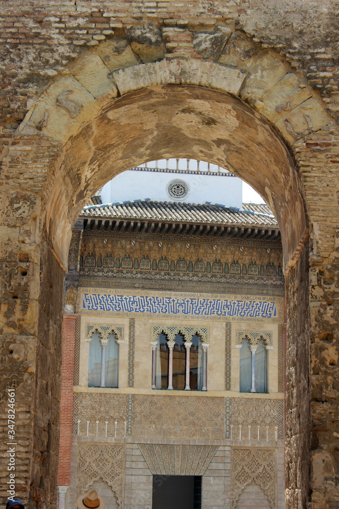 Fachada del Real Alcázar de Sevilla (Andalucía, España)