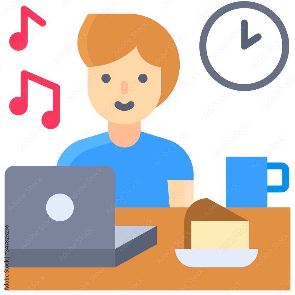 Eating infront of laptop, work from home related Eating infront of laptop, work from home related