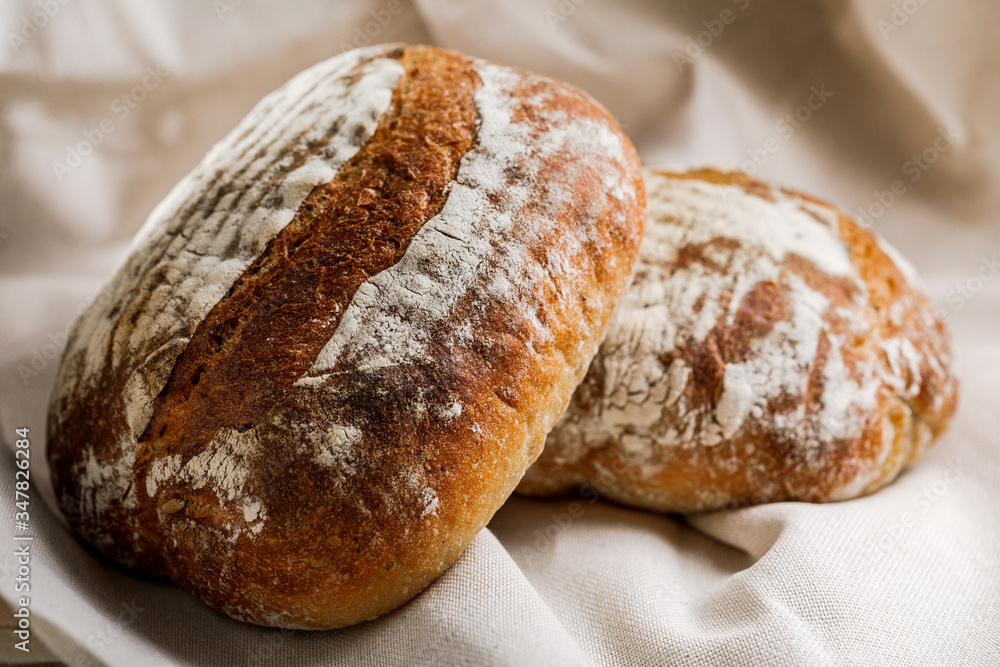 Home bread. Sourdough bread. Whole-grain rye bread Home bread. Sourdough bread. Whole-grain rye bread